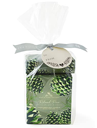 Soap & Paper Factory Roland Pine 9.5 Oz Large Soy Candle & 5 Oz Soap Gift Set #TOP9