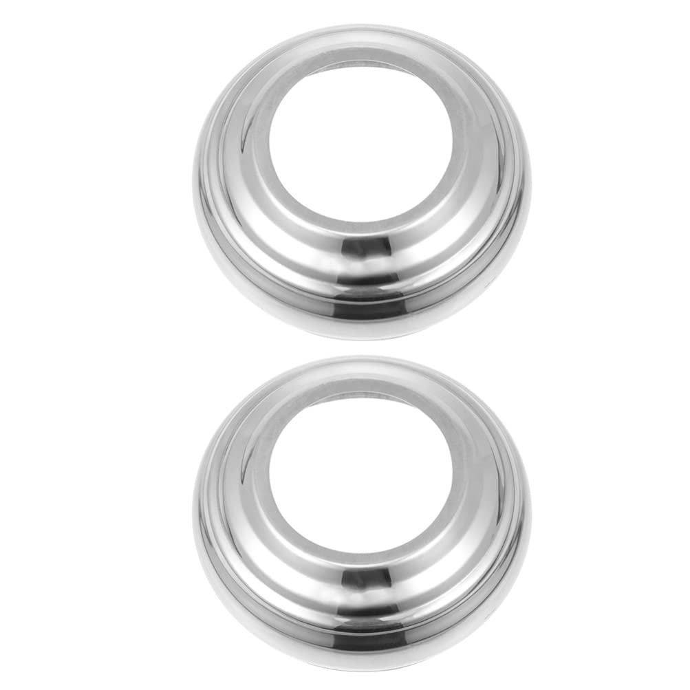 Angoily Gazing Ball Stand Garden Sphere Display Stand 2pcs Stainless Steel Practical Flagpole Base Sturdy Metal Sphere Holder Silver for Garden and Deck