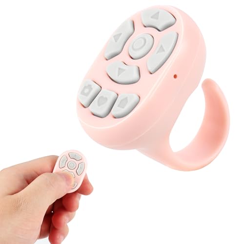 Ratón con anillo Bluetooth rosa que evita el cansancio de manos al navegar