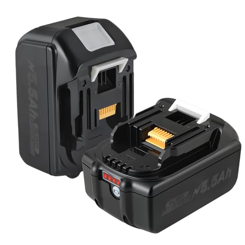 Batería de repuesto para Makita 2 piezas 18V 5500mAh/5.5Ah Batería de repuesto de 18V con BL1860 BL1860B BL1855 BL1855B BL1850 BL1850B BL1860B DC18RC