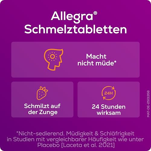 Allegra Allergie Tabletten für Kinder 6-11J | Schmelztabletten | 3 x 20 Stk | Antihistaminikum | Wirkstoff Bilastin | schnell und 24 Std wirksam bei Heuschnupfen, Tierhaarallergie, Hausstauballergie