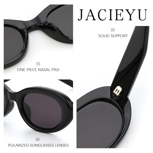 Medium Polarized Oval Sunglasses for Women Men, Big 90s Cat Eye Sunglasses Womens UV400 Protection 5