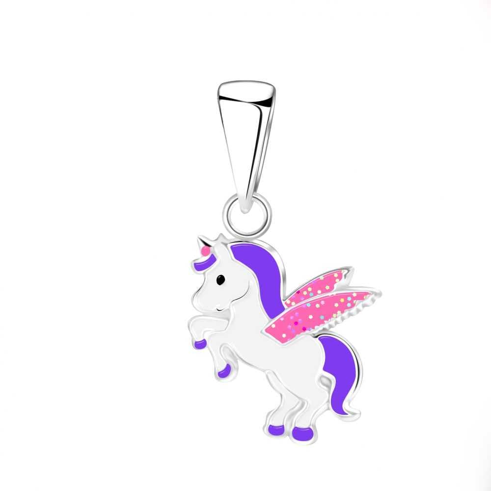 Bling QueenKid's Sterling Silver Unicorn Pendant Necklace, Gift for Girls, Gift for Birthday | Certificate of Authenticity & 925 Stamp | 6 Months Anti-Tarnish Warranty