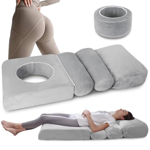 FEYIDEO BBL Bed After Surgery for Sleeping – Ergonomic BBL Pillow Designed for Brazilian Butt Lift, High-Density Pressure-Relief Foam, Removable Velvet Cover, BBL Recovery Must Haves (67x22x6.3in)