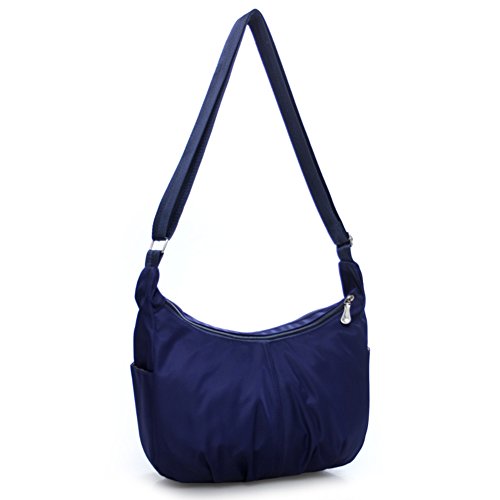 Heaven2017 Bolsa tiracolo feminina casual de nylon, à prova d'água, com grande capacidade, Azul mar