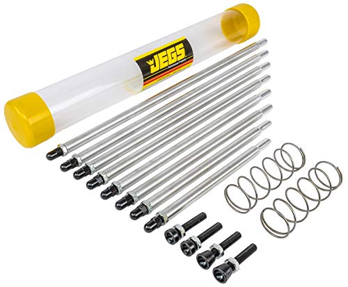 JEGS Master Pushrod Length Checker Kit | Measuring Range From 7” to 14.75” | Made In USA | Includes 8 Adjustable Pushrods, 4 Cup Tips, 2 Valve Checking Springs, And Storage Cylinder