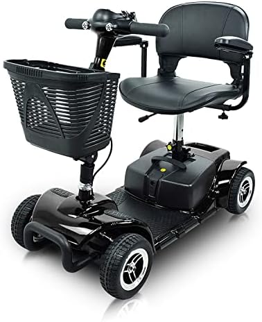 Emotor 4 Wheel Mobility Scooter for Adults Seniors, 13 Miles Battery Powered Scooter, 265lbs Weight Capacity Scooter for Trip with LED Head Lights