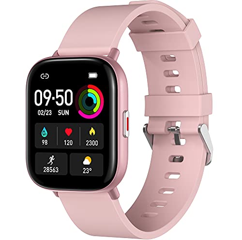 1.65  Large HD Display Smart Watch, Vastking FIT M3 Fitness Tracker with Blood Oxygen & Heart Rate Monitor, 7+ Days Battery, IP68 Waterproof Cardio Watch for Men and Women, Pink