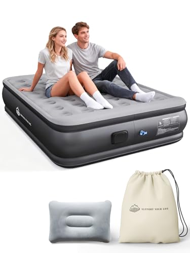 JUITOY Queen Air Mattress with Built in Pump, 18