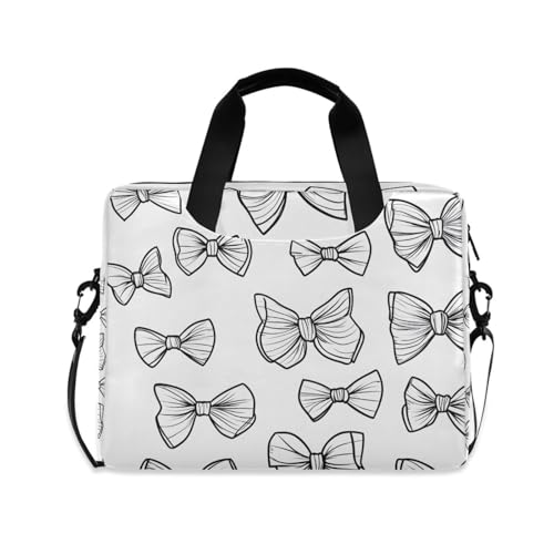 Funda para portátil Alaza patrón lazos negro blanco 13-15.6 pulg miniatura 1