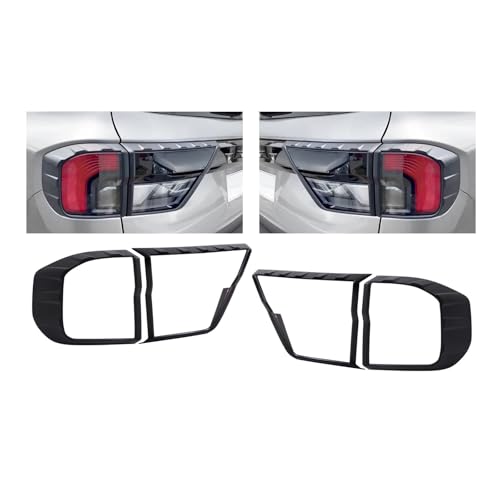 2PCS/Set Matte Black Taillight Tail Lights Cover Rear Light Cover Protection Compatible for Ford Everest 2023 2024 4X4 Car Accessories
