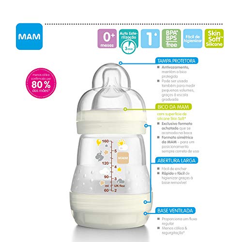 Mamadeira Easy Start 260Ml Para Meninas, MAM, Rosa