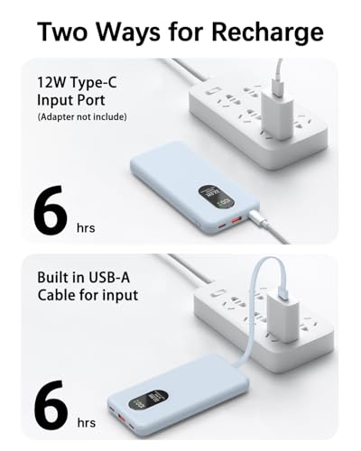 Cargador portátil de 22,5W con 5 salidas y 3 entradas color azul para smartphones 5