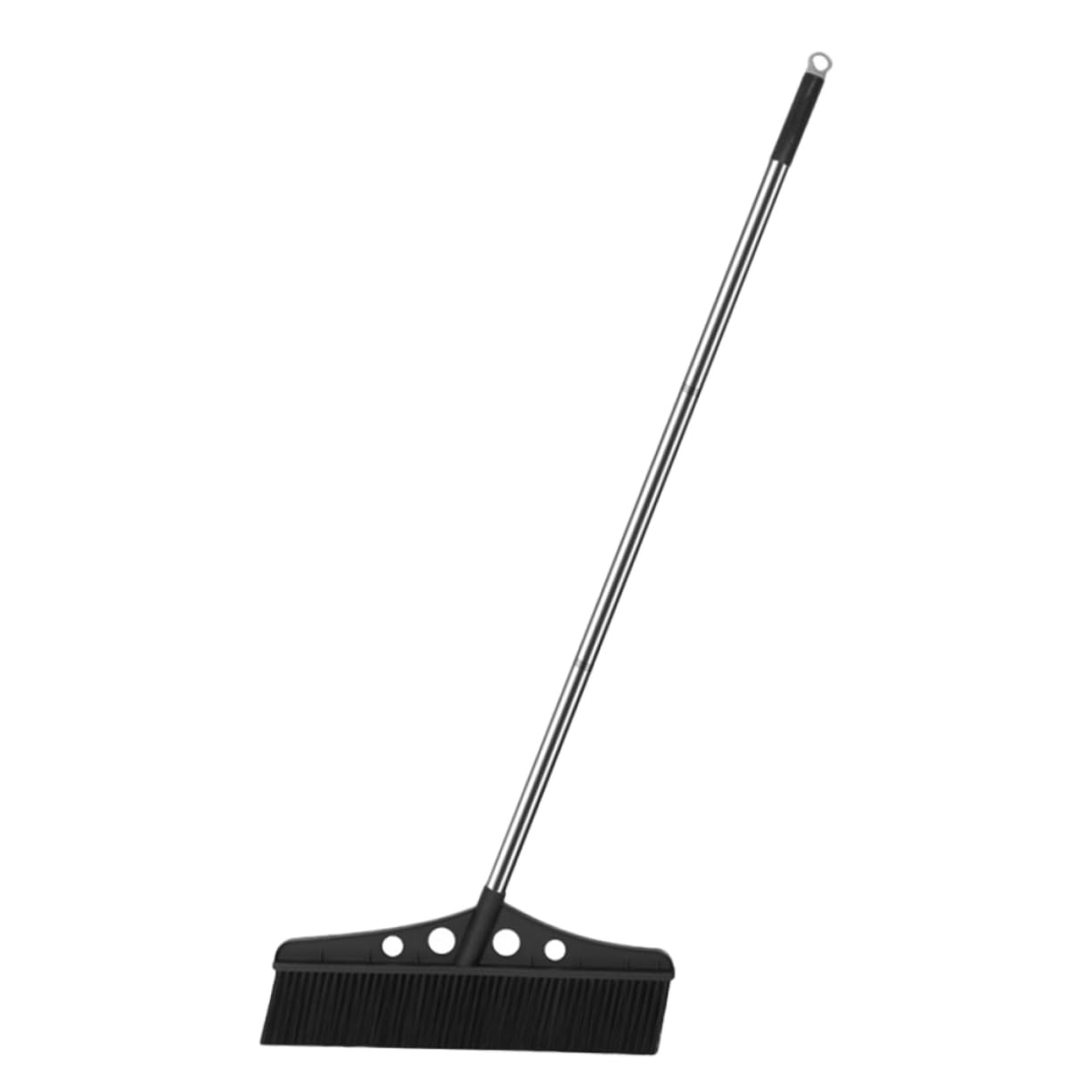 KOMBIUDA Black Heavy Duty Garden Sweeper Broom Long Handle Stainless Steel Deck Scrub Brush for Patio Cleaning