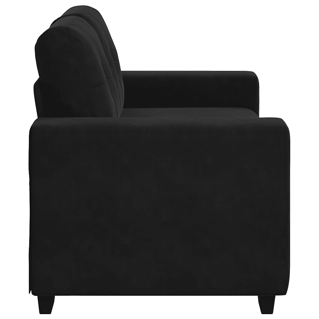 Canapé 2 Places, Causeuse de Salon Fauteuil Sofa 2 Places Causeuse Noir 160 x 77 x 82 cm Velours