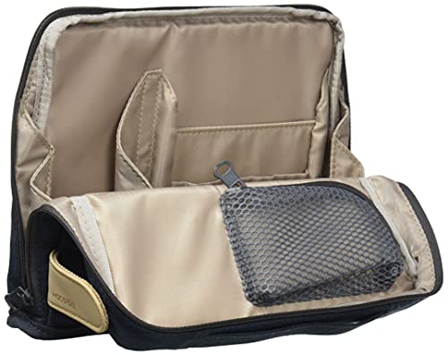 Image of KOKUYO Pencil Case Pouch, Haco-Biz Standing Pen Pouch Bag, Foldable Stand up Pencil Holder Organizer, Large Capacity Portable Pencil Box for Office Supplies, Navy x Khaki (KAHA-HB11B)