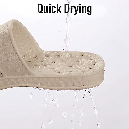 Image of shevalues Shower Shoes for Women Men with Arch Support Quick Drying Pool Slides Lightweight Beach Sandals with Drain Holes