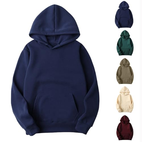 WOXIHUAN Felpa da Donna con Cappuccio Felpe a Maniche Lunghe Hoodie Tasca a Canguro Pullover Autunno Inverno Felpa Dimensione Grande Maglione Casuale Tempo Libero Felpe Tinta Unita Giacca