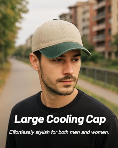 Image of XXL Baseball Cap For Big Heads, Soft Crown Washed Dad Hat, Oversized Denim Cap For Men Women Golf, Travel, Daily Wear
