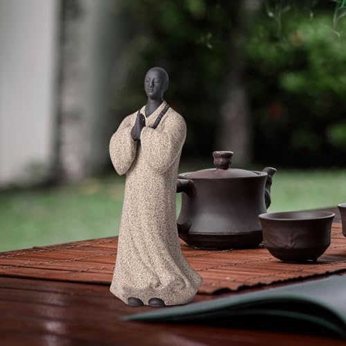 Statuette de Bouddha moine gris pour apaiser votre esprit