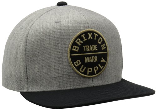 Brixton Men's Oath III Medium Profile Adjustable Snapback Hat, Light Heather, One Size