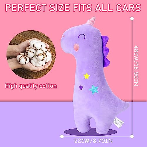 Image of Seat Belt Cover Pillow for Kids, Car Seatbelt Cushion Shoulder Neck Support Protector Pad, Soft Stuffed Plush Travel Vehicle Safety Belts Strap Pillow for Boys and Girls Headrest (Unicorn)