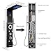 RUMOSE Matte Black Shower Panel Tower System, 5-Function Shower Faucet Set LED Light Rainfall Shower Head Digital Display with Massage Jets Tub Spout Shower Shelves, Stainless Steel, Wall Mount