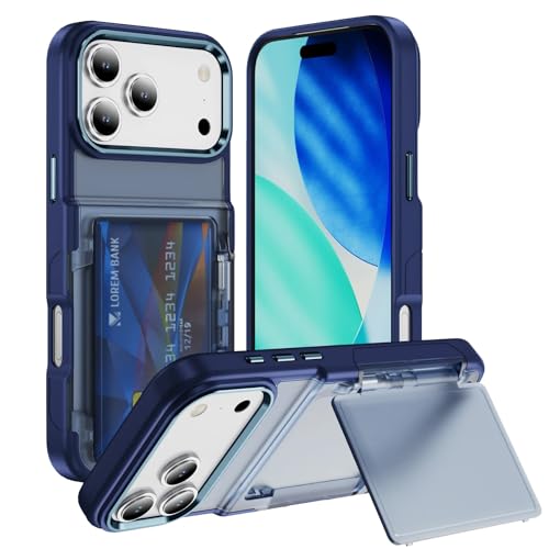 RNOZX For iPhone17 Pro�p�\���b�h�J���[�J�[�h�z���_�[�t���X�}�z�P�[�X�A�n�[�h�ƃ\�t�g�̑g�ݍ��킹�ϏՌ��J�o�[�iFor iPhone17 Pro�p/�u���[�j