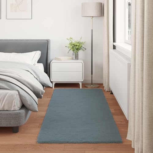 Tapis de chambre moderne rectangulaire anthracite 100x200 cm doux et Olite - 6
