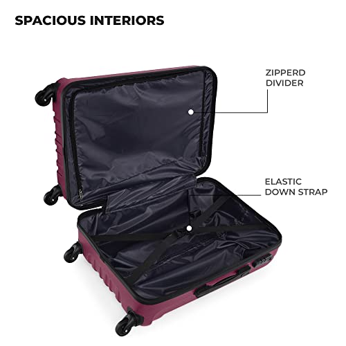 Image of Stony Brook by Nasher Miles Storm Hard-Sided Polycarbonate Check-in Luggage Wine Red 28 inch |75cm Trolley Bag