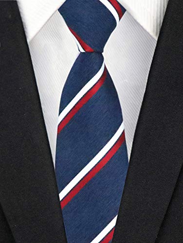 Image of Elfeves Men's Modern Striped Patterned Formal Ties College Daily Woven Neckties