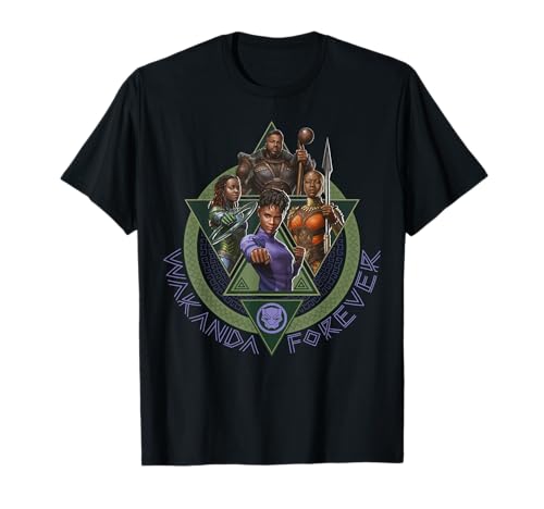 T-shirt Black Panther col rond anti-déformation en coton Marvel de qualité