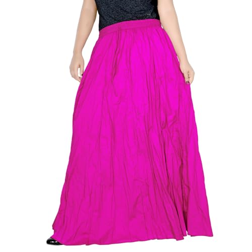 Image of Sttoffa Women Solid Color Maxi Plain Cotton Full Length White Skirt 40 inch Long Cotton Long Skirt