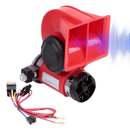 オートバイホーン、車両電動エアホーン - 12V/24V ダブルトーン電動エアアラート スクーター、乗用車、レーシング、トラック用