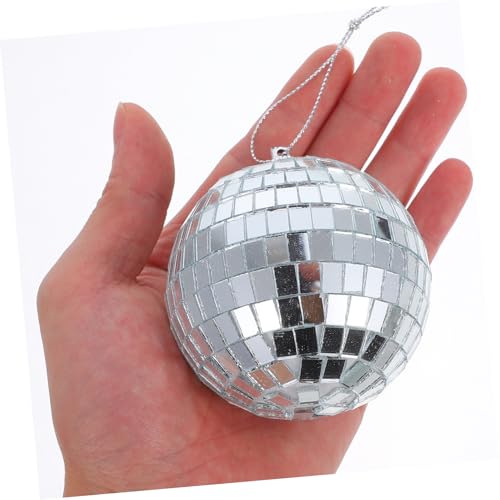 STOBAZA - 6 piezas de adornos colgantes de bola espejada reflectante, estilo vintage, para fiestas, bodas y celebraciones; acabado espejo para un ambiente festivo miniatura 3