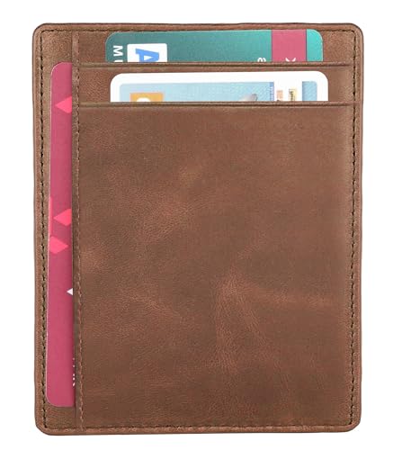 Image of WildHorn Leather Card Holder for Men & Women (Tan Crunch)
