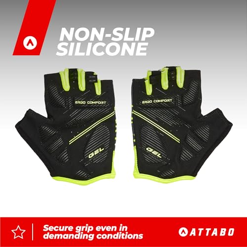 ATTABO Vito Gants de Cyclisme en Gel – Amortissement des Vibrations, antidérapants, Respirants, Patch de Pouce et Fermeture – Adhérence précise et Protection pour VTT, Route et Loisirs – vue 7
