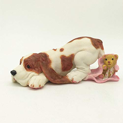 Petite statue mignon mini résine chien couché décoration maison