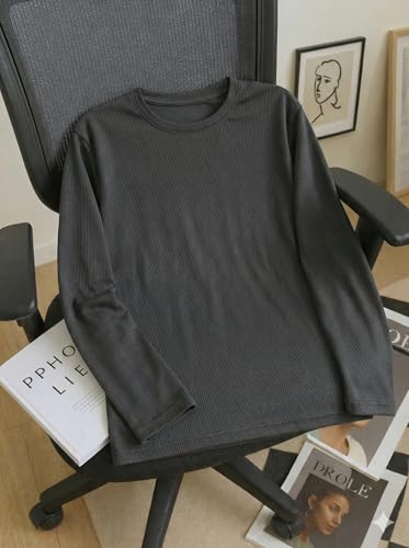 Image of Mack Jonney Men's Striped Ribbed Black Full Sleeve T-Shirt | Premium Soft Stretch Fabric | Casual Wear Round Neck Tee-M6296