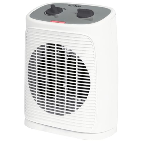 Bomann® Radiateur soufflant avec fonction ventilateur, chauffage électrique avec thermostat réglable en continu et 2 niveaux de chauffage, oscillant, pour...