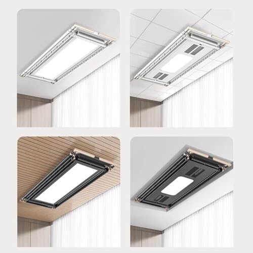 Invisible Electric Ceiling Clothes Dryer with Remote Control, Ultra-Thin Aluminium Alloy Lifting Rack, Space-Saving Design for Balcony, Laundry Room, 35kg Capacity