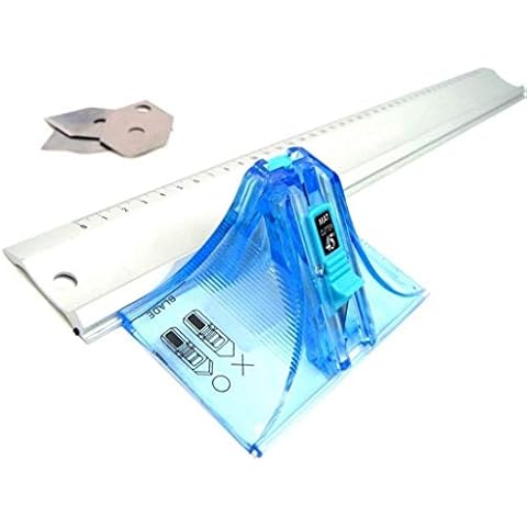 Dafa Mount Board Cutter 45° 90° & 60cm Steel Ruler + Spare Blades Complete Kit Cover