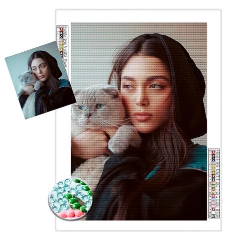 Diamond Painting Personalizado,Decoración creativa de paredes, pinturas para el hogar. Personalizado de Diamantes Painting con Foto. Día de San Valentín, Regalo de Cumpleaños para Novio,Mamá,Mujer.