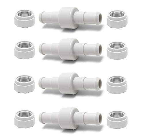 ATIE 280 380 180 Pool Cleaner Hose Swivel D20 and Hose Nut D15 Combo Kit Replacement For Zodiac Polaris 280 380 180 Pool Cleaners (4 Pack)