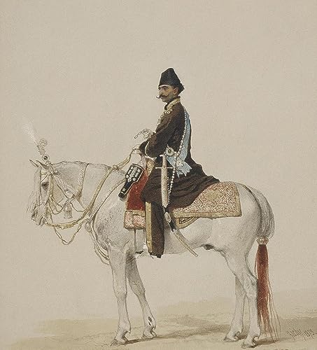 Naser Al Din Shah Qajar poster équestre Mihaly Von Zichy pour salon chic