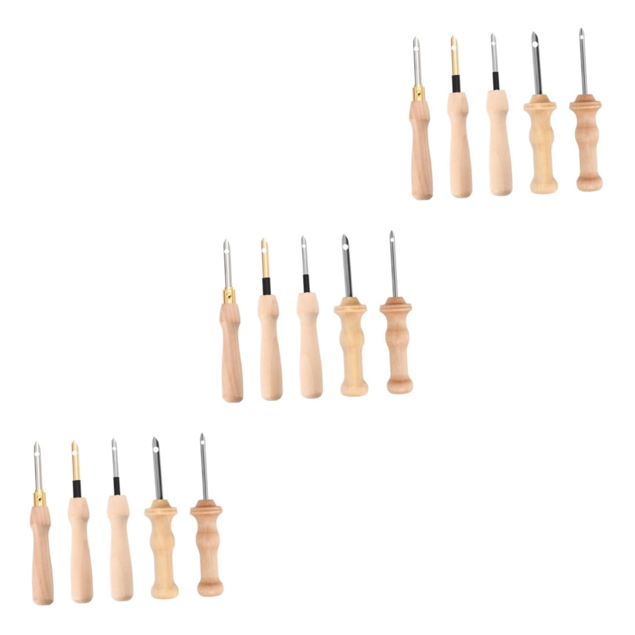 NUOBESTY 15 STK Stempel Stempel Sticknadel Stickerei-Nadelstift Sticknadeln Nadel-Kit Stricknadeln Embroidery Needle Stanznadel Nähnadeln Stickzubehör Punch-Needle-Kit für Anfänger Holz