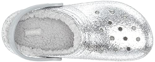 Crocs Unisex Child Kids' Classic Lined | Kids' Slippers Clog, Silver/Silver, 12 Little Kid Us #TOP4