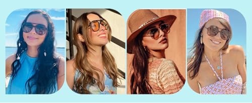 Image of Retro UV Protected Pilot Aviator Sunglasses for Women Men Classic Vintage Trendy Square Aviators Anti Glare Lightweight Metal Hinge Goggles