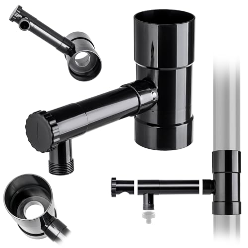 KADAX Collecteur d'eau de pluie 80 mm pour tuyau de descente, voleur de pluie avec valve intégrée, collecteur d'eau en plastique de qualité supérieure,...