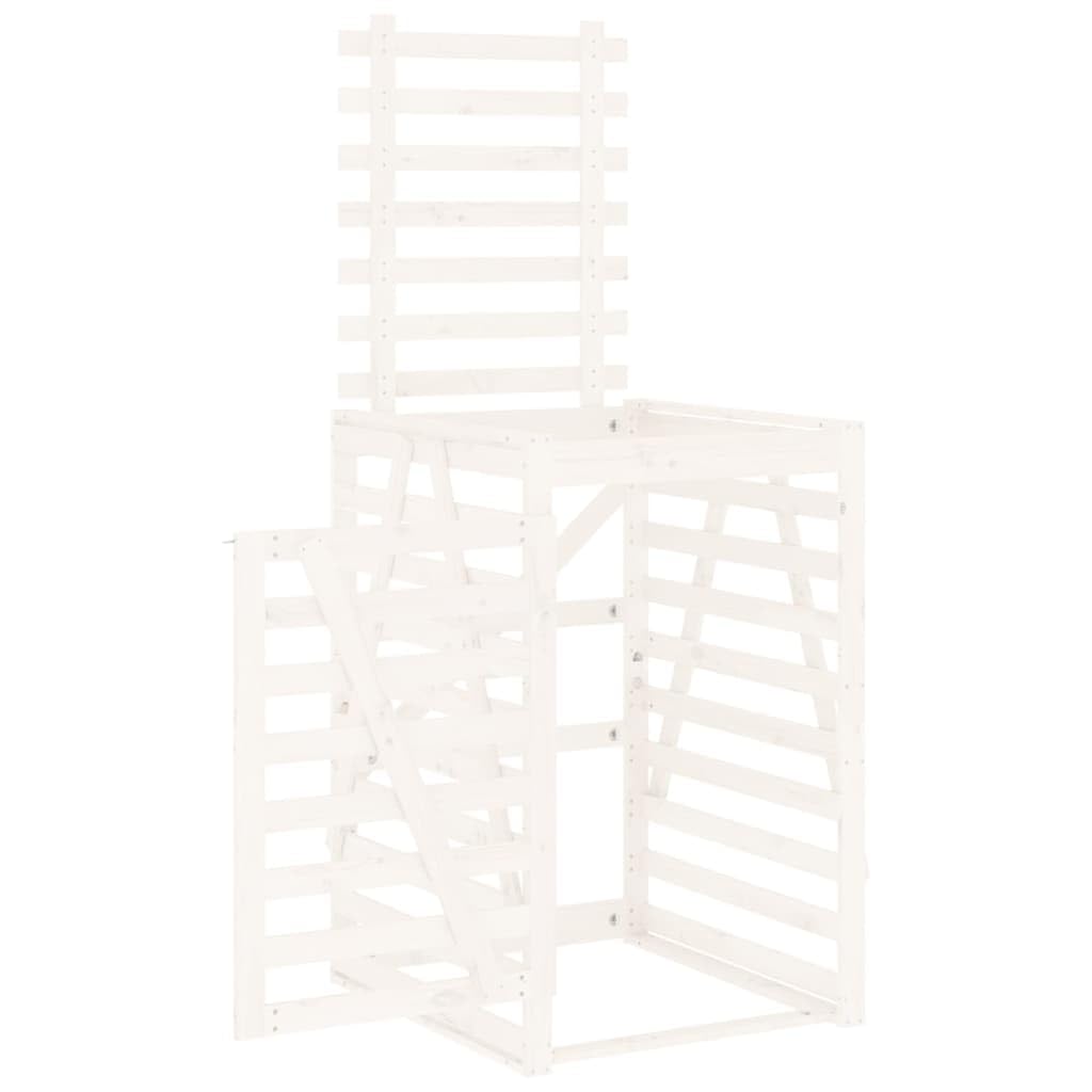 Genérico Cobertizo para Cubos de Basura Madera Pino Blanco 84x90x128,5cm,Casa y jardín,Productos del hogar,Accesorios para contenedores de residuos,Soportes para contenedores de residuos-825101